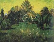 Vincent Van Gogh Public Park with Weeping Willow :The Poet's Garden i (nn04) USA oil painting reproduction